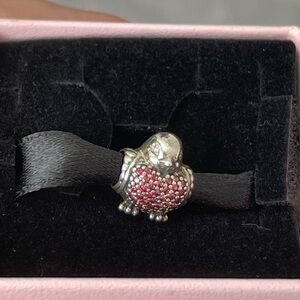 Authentic Pandora Sparkling Heart Bird charm